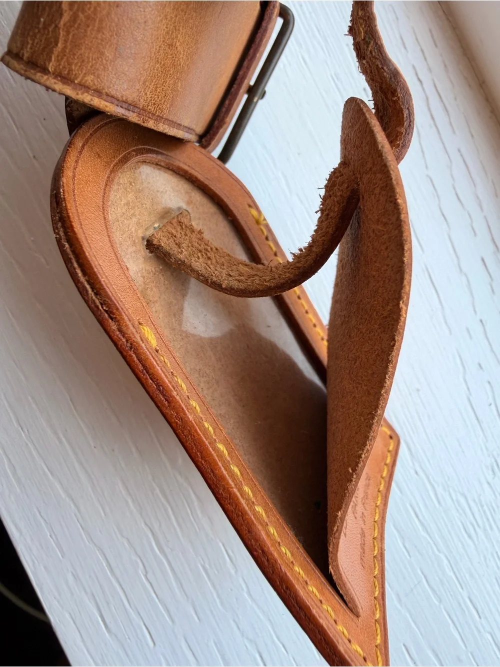 Louis Vuitton Vintage Tan Leather Luggage Tag